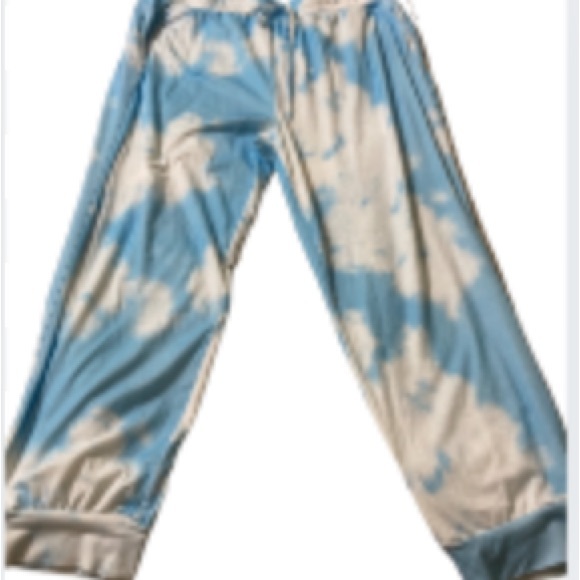 EUC Blue & White Tie Dye Cloud Pattern Lounge-Pant Joggers Size XXXL - Picture 5 of 11